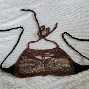 Handmade crochet halter bra top